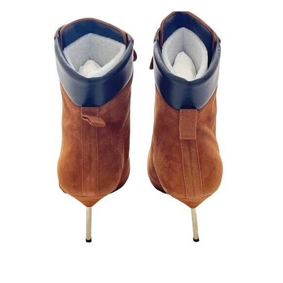 Good American Boots Womens Size 8 Tobacco Suede Pointed Toe Scandal Booties NIB - Picture 5 of 11